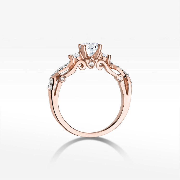 Pierścionek W0023 Diament Laboratoryjny 0,50ct różowe złoto