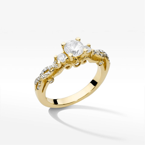 Pierścionek W0023 Diament 0,50ct żółte złoto