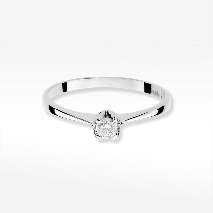 Pierścionek z białego złota z diamentem - próba 585 0,10CT W-047B 0,10ct