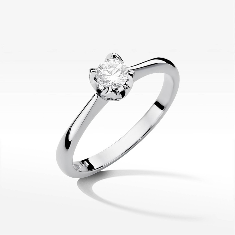 Pierścionek z białego złota z diamentem - próba 585 0,30CT PV-245B