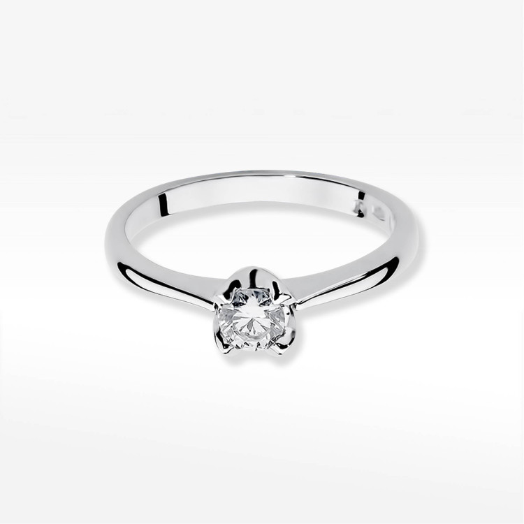Pierścionek z białego złota z diamentem - próba 585 0,30CT PV-245B