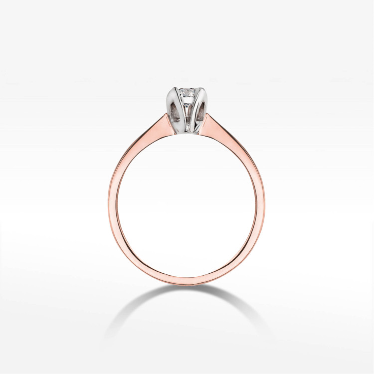 Pierścionek W0047 Diament 0,10ct różowe złoto