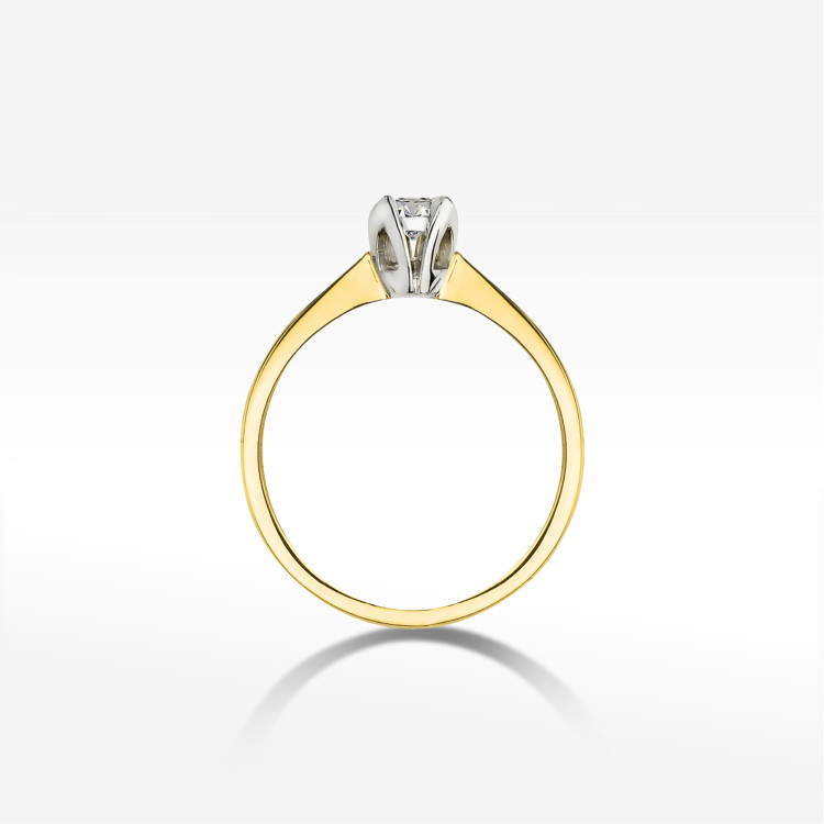 Pierścionek z żółtego złota z diamentem - próba 585 0,10CT W-047A 0,10ct