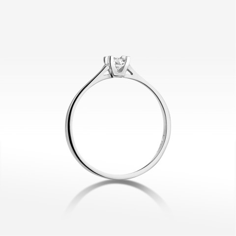 Pierścionek z białego złota z diamentem - próba 585 0,09CT W-407B