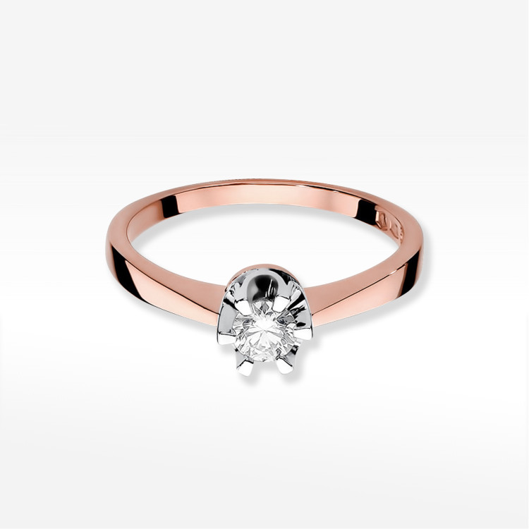 Pierścionek W0408 Diament 0,25ct różowe złoto