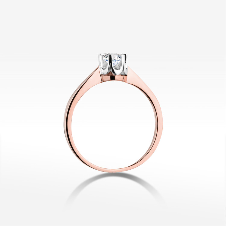 Pierścionek W0408 Diament 0,25ct różowe złoto
