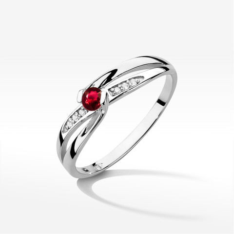 Pierścionek W0415 Rubin 0,15ct białe złoto