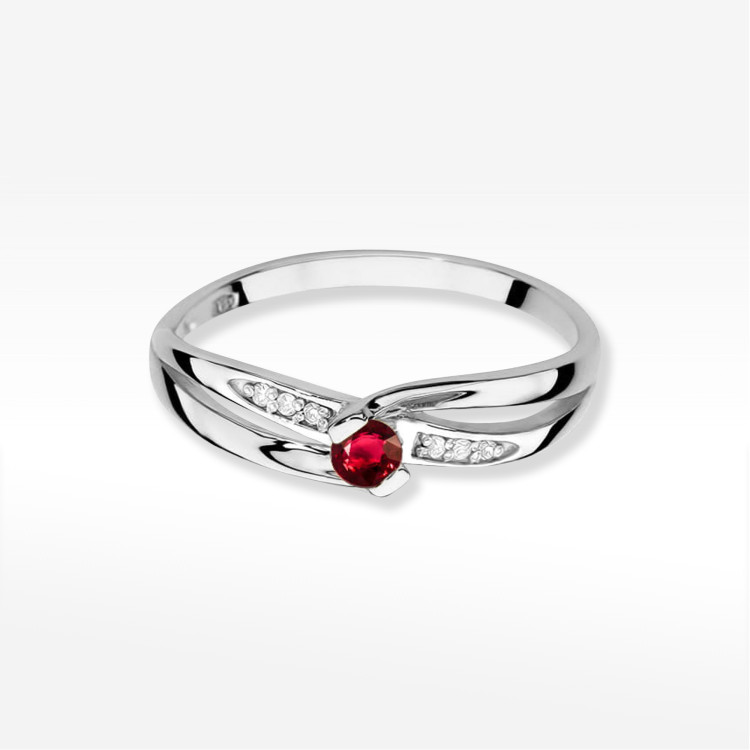 Pierścionek W0415 Rubin 0,15ct białe złoto