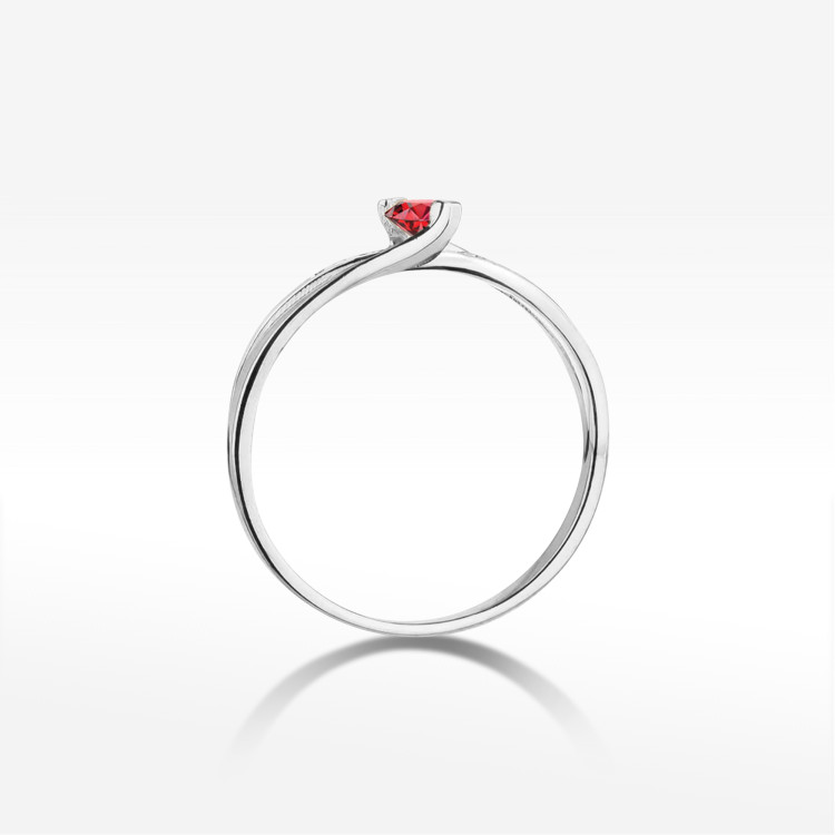 Pierścionek W0415 Rubin 0,15ct białe złoto