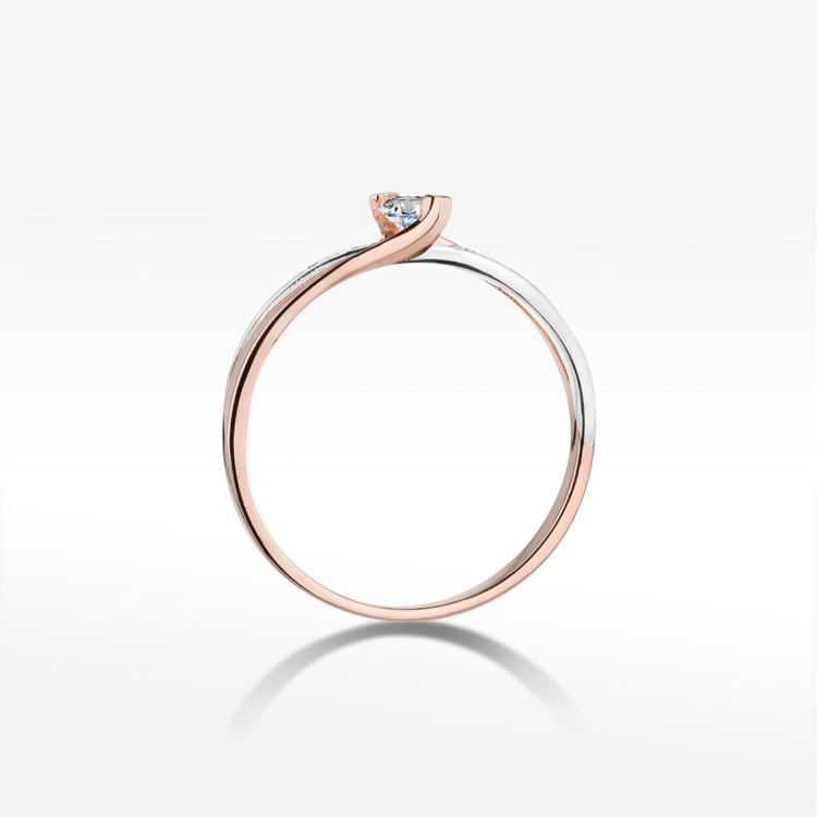 Pierścionek W0415 Diament 0,10ct różowe złoto