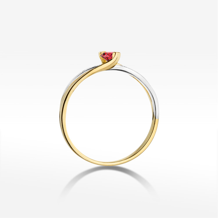 Pierścionek W0415 Rubin 0,15ct żółte złoto