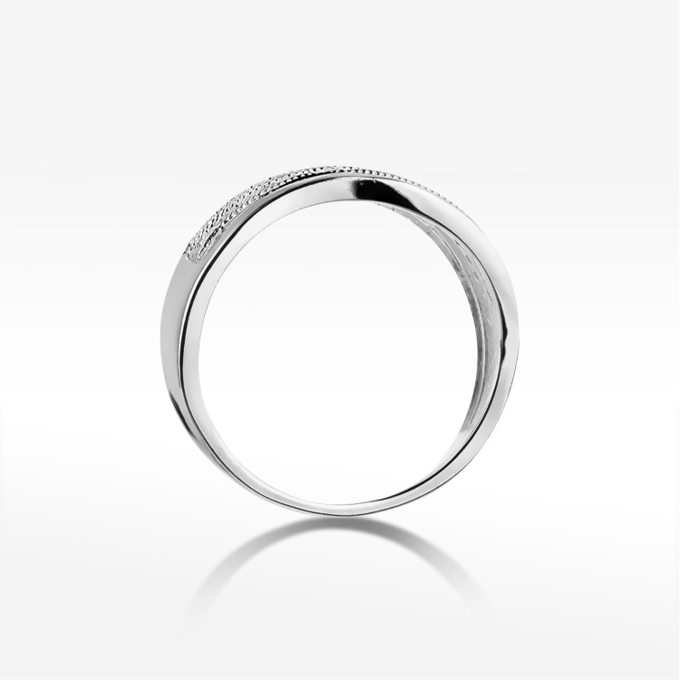 Pierścionek z białego złota z diamentami  - próba 585 0,18CT W-416B
