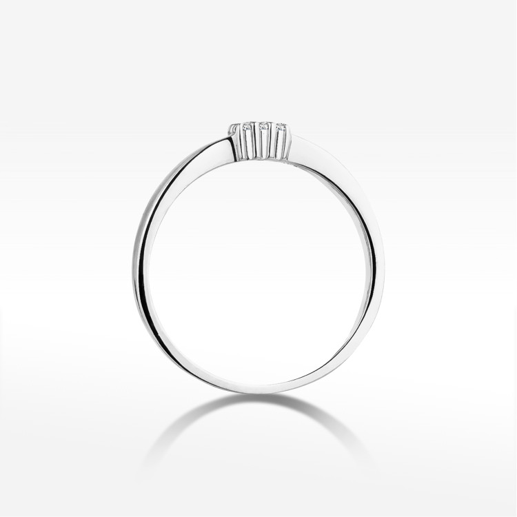 Pierścionek z białego złota z diamentami  - próba 585 0,08CT PV-207B