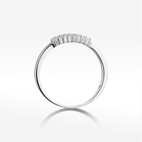 Pierścionek z białego złota z diamentami  - próba 585 0,21CT W-418B