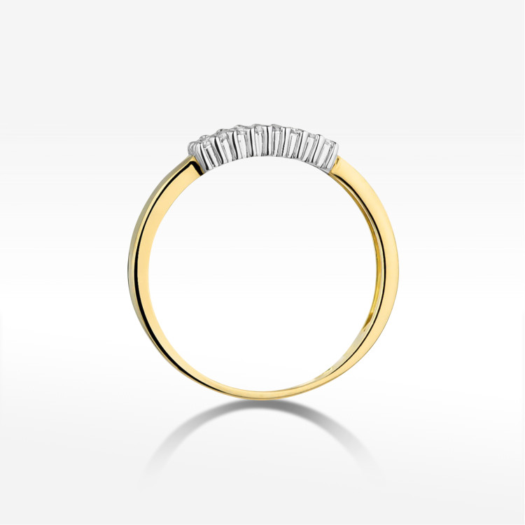 Pierścionek z żółtego złota z diamentami  - próba 585 0,21CT W-418A