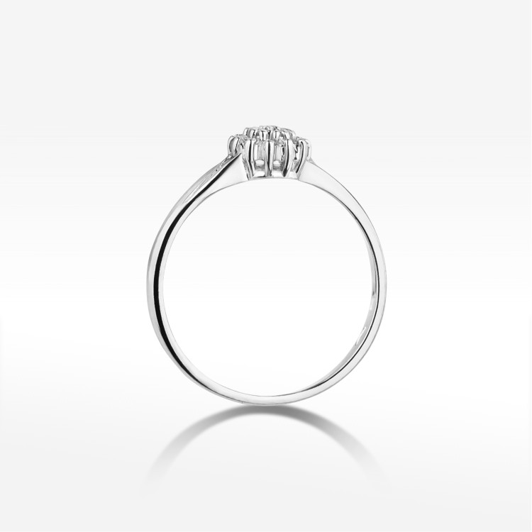 Pierścionek z białego złota z diamentami  - próba 585 0,11CT W-419B