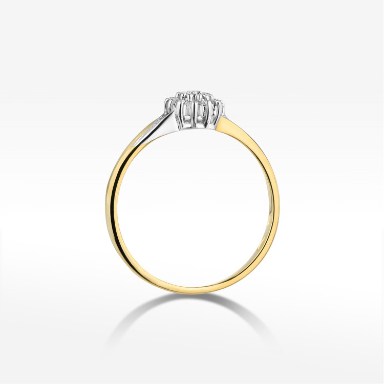 Pierścionek z żółtego złota z diamentami  - próba 585 0,11CT W-419A