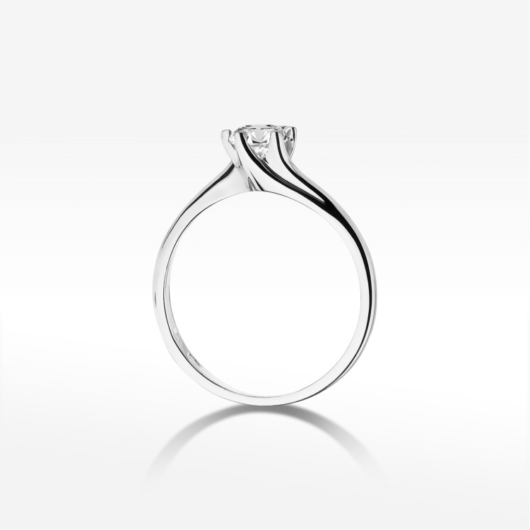 Pierścionek z białego złota z diamentem - próba 585 0,50CT W-423B