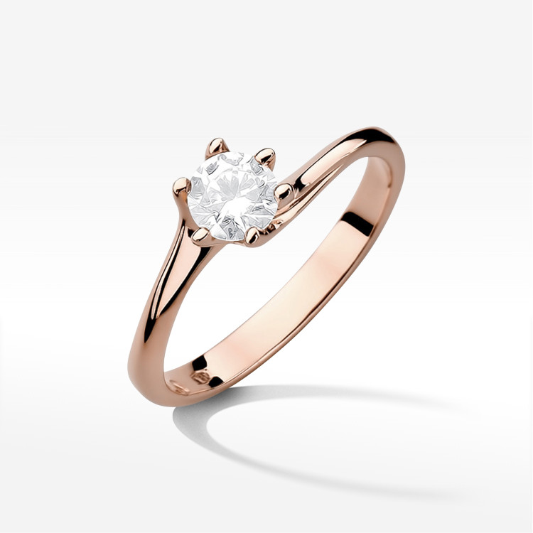 Pierścionek W0423 Diament 0,50ct różowe złoto