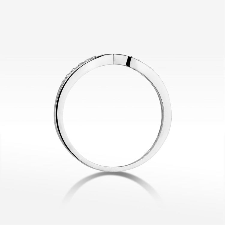 Pierścionek z białego złota z diamentami  - próba 585 0,10CT W-425B