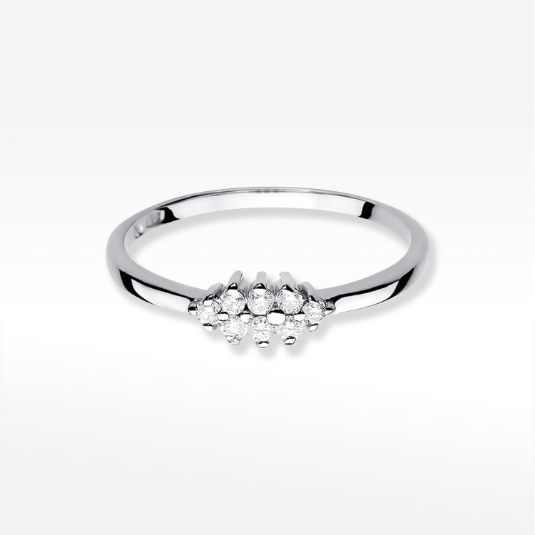 Pierścionek z białego złota z diamentami  - próba 585 0,12CT W-427B
