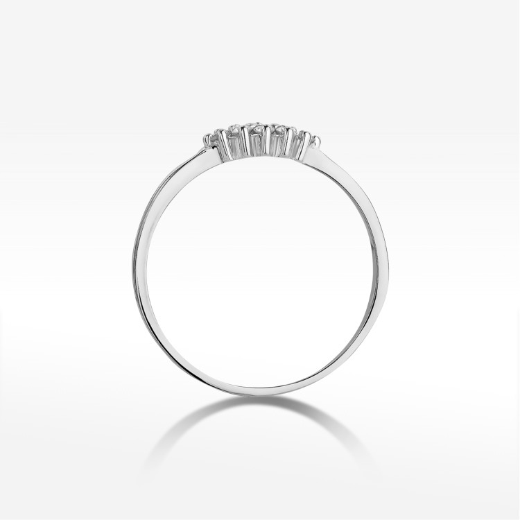 Pierścionek z białego złota z diamentami  - próba 585 0,12CT W-427B