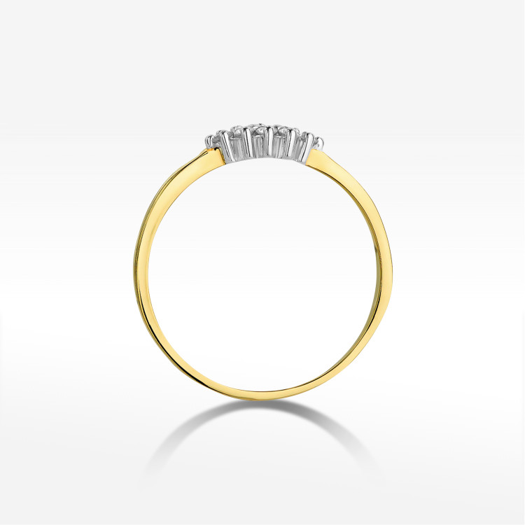 Pierścionek z żółtego złota z diamentami  - próba 585 0,12CT W-427A
