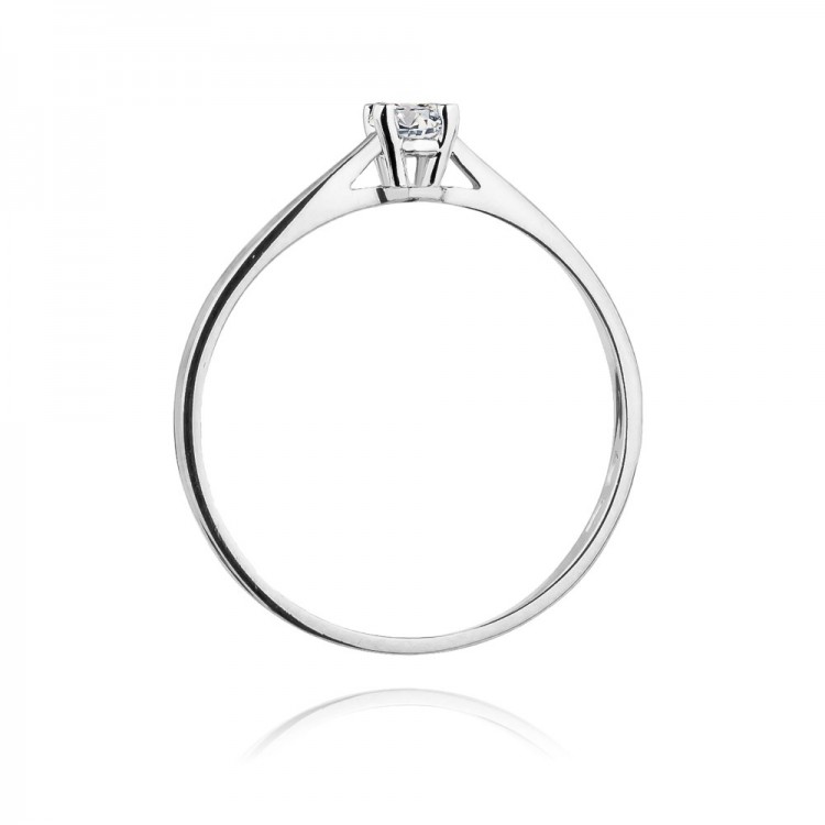 Pierścionek z białego złota z diamentem - próba 585 0,15CT W-335B