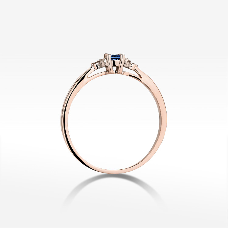 Pierścionek z różowego złota z szafirem - próba 585 0,18CT PV-199CS