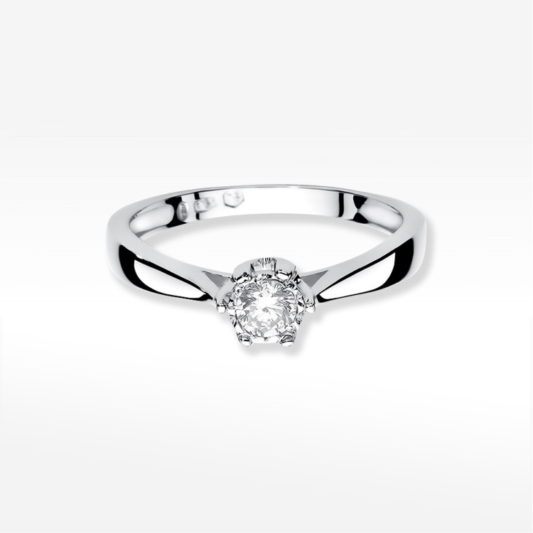 Pierścionek z białego złota z diamentem - próba 585 0,20CT PV-253B
