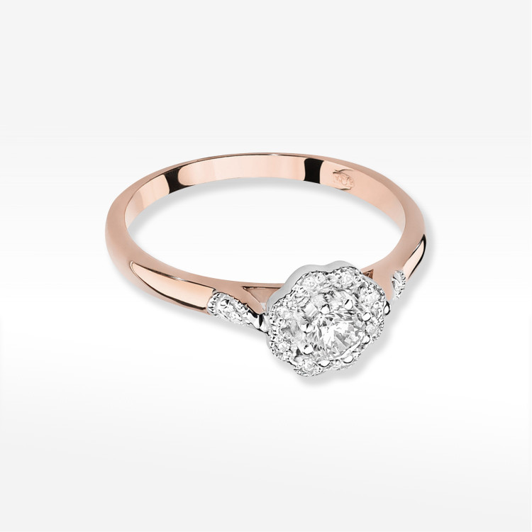 Pierścionek W0434 Diament 0,28ct różowe złoto