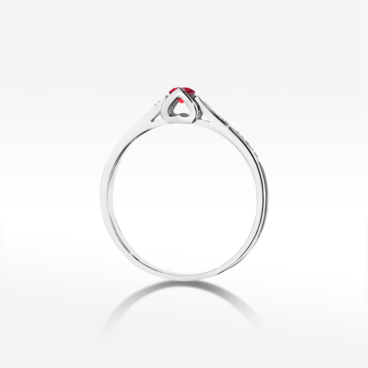 Pierścionek W0435 Rubin 0,15ct białe złoto