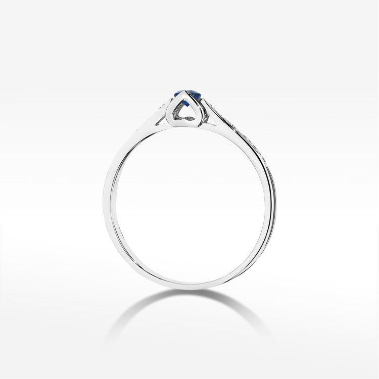 Pierścionek z białego złota z szafirem - próba 585 0,30CT w0435.B3.SAB.01