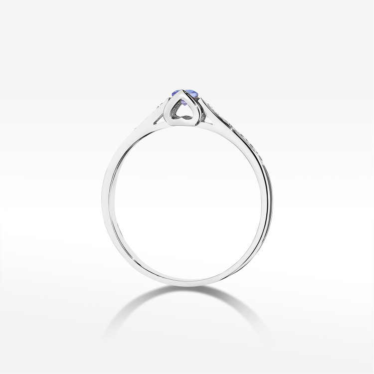 Pierścionek W0435 Tanzanit 0,15ct białe złoto