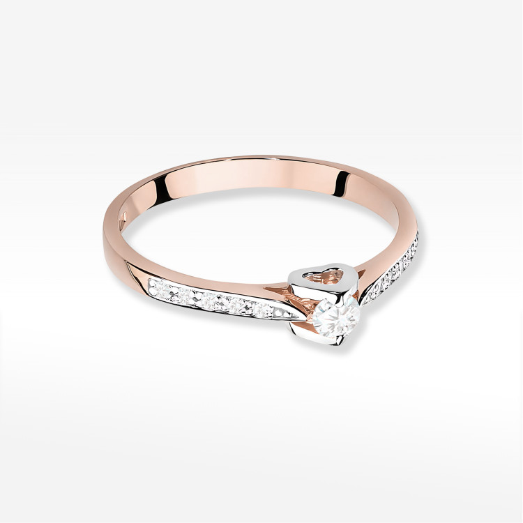 Pierścionek W0435 Diament 0,10ct różowe złoto
