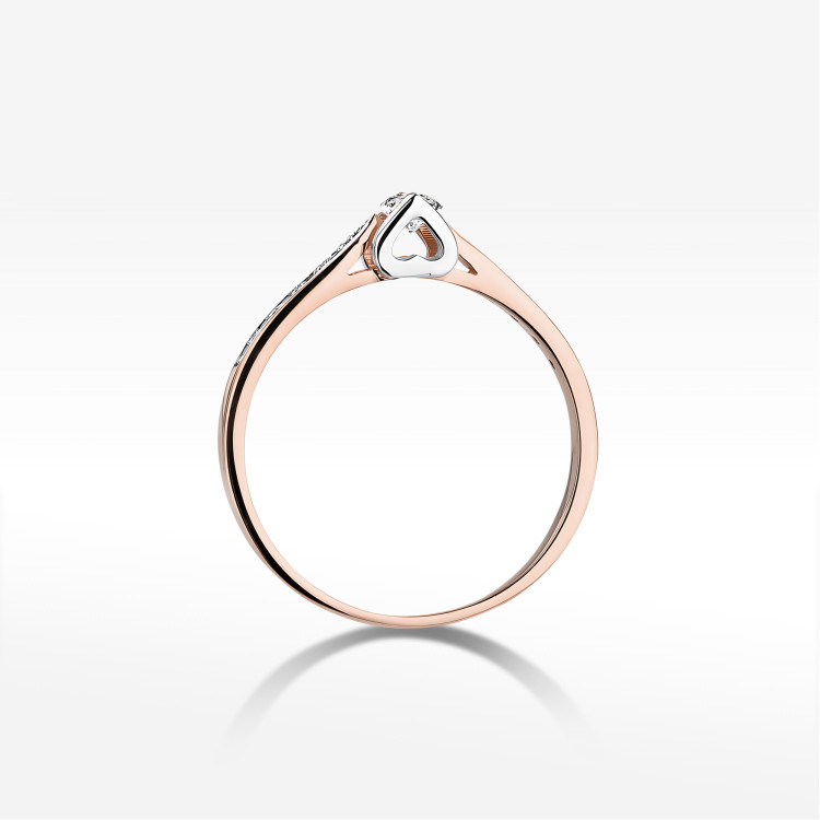 Pierścionek W0435 Diament 0,10ct różowe złoto