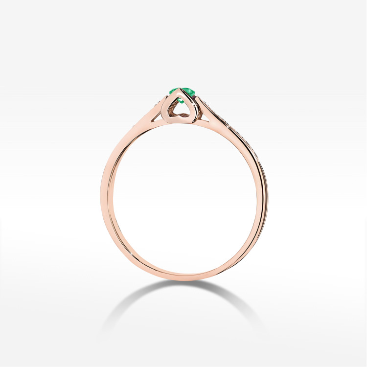 Pierścionek W0435 Szmaragd 0,15ct różowe złoto