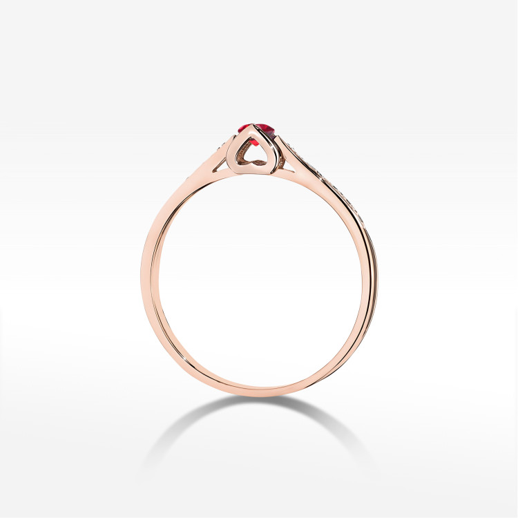 Pierścionek W0435 Rubin 0,15ct różowe złoto