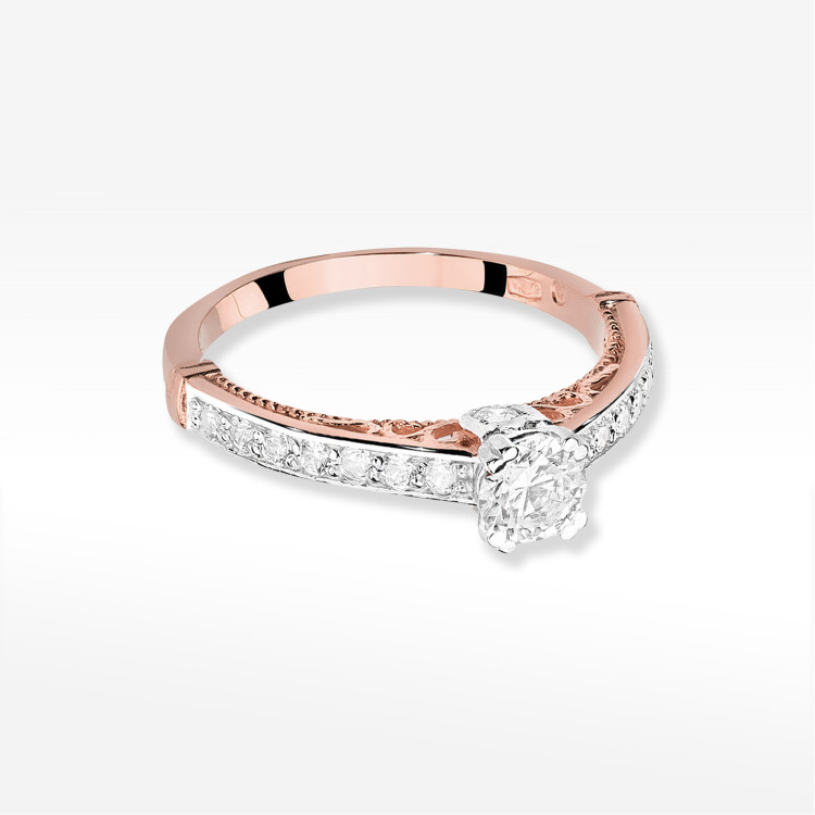Pierścionek W0439 Diament 0,30ct różowe złoto