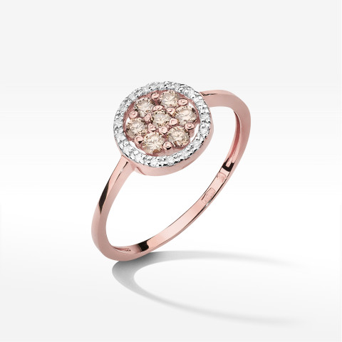 Pierścionek W0440 z brązowymi Diamentami 0,43CT różowe złoto