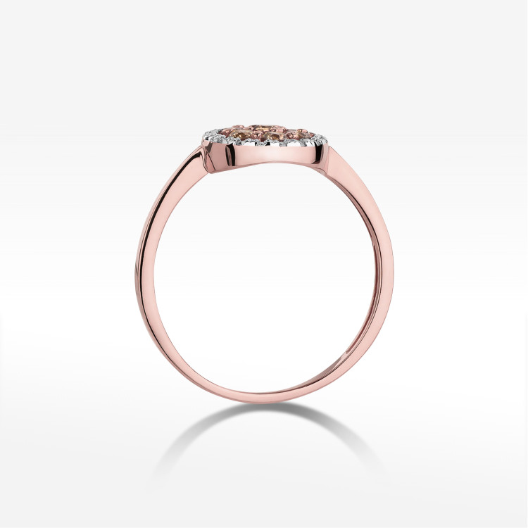 Pierścionek W0440 z brązowymi Diamentami 0,43CT różowe złoto