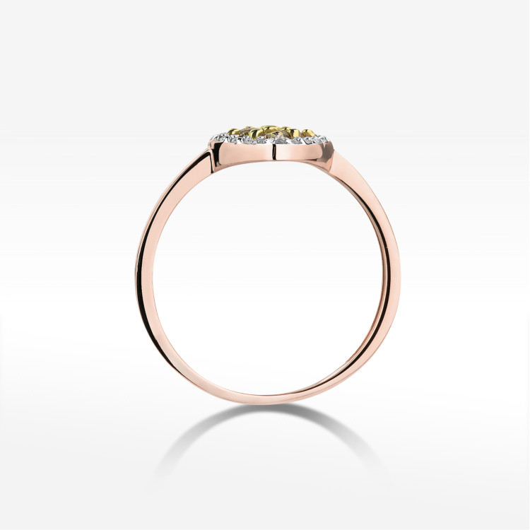 Pierścionek W0441 z brązowymi Diamentami 0,30CT różowe złoto