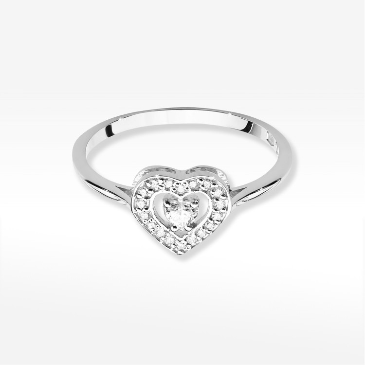 Pierścionek W0442 Diament 0,19ct białe złoto