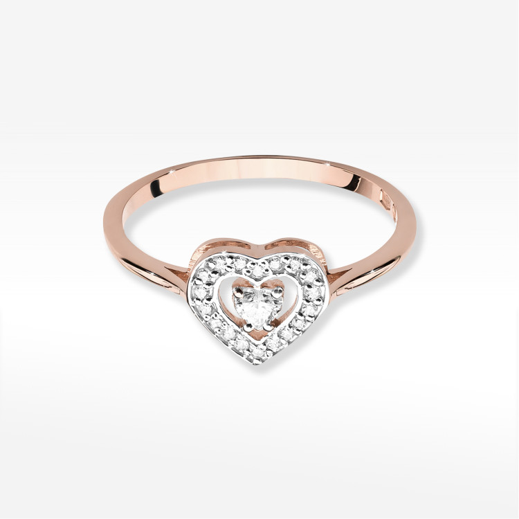 Pierścionek W0442 Diament 0,19ct różowe złoto