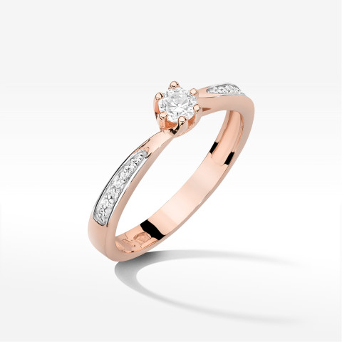 Pierścionek W0453 Diament 0,20ct różowe złoto