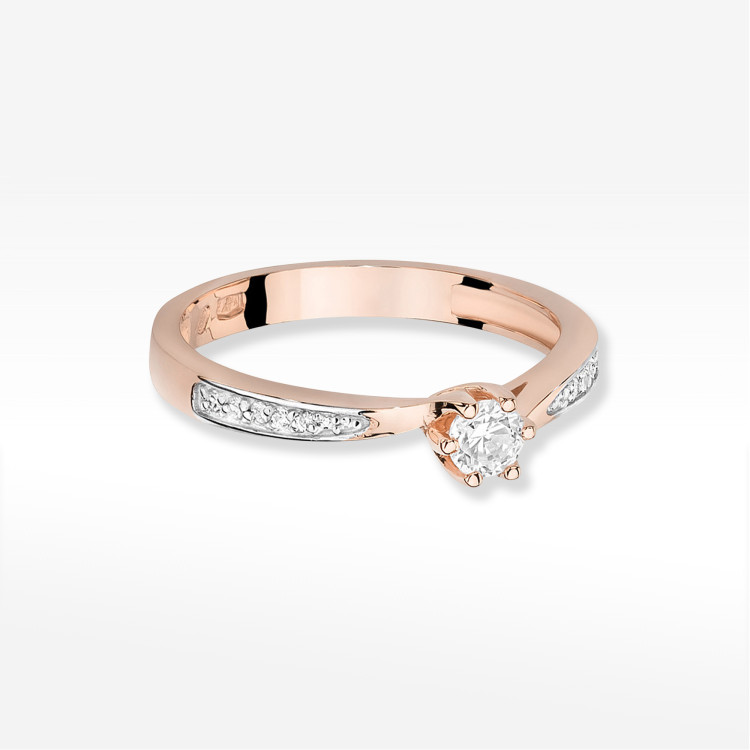 Pierścionek W0453 Diament 0,20ct różowe złoto