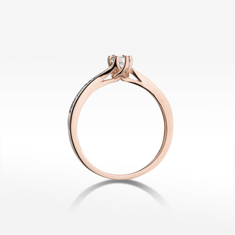 Pierścionek W0453 Diament 0,20ct różowe złoto