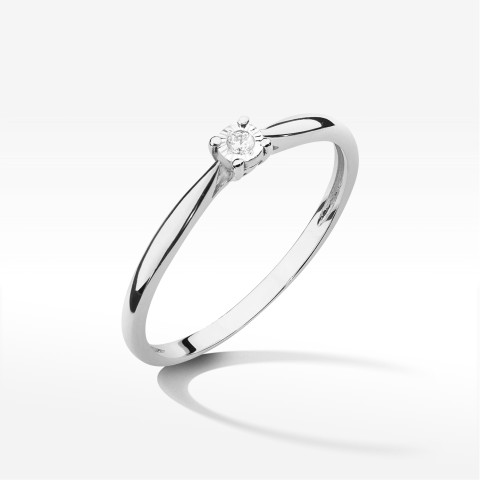 Pierścionek W0461 Diament 0,01ct białe złoto