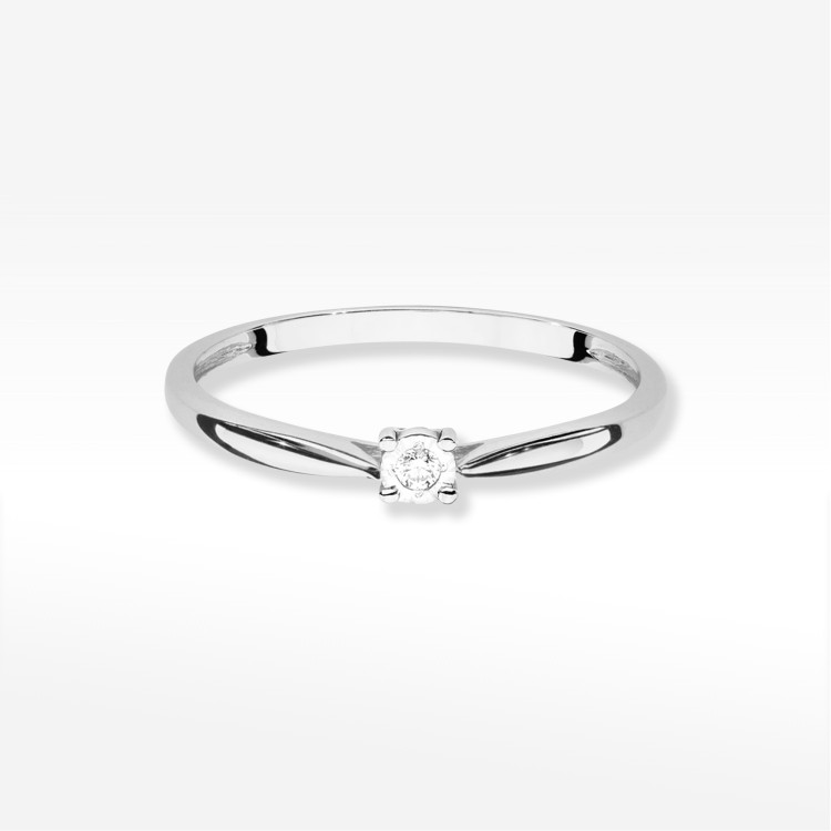 Pierścionek W0461 Diament 0,01ct białe złoto