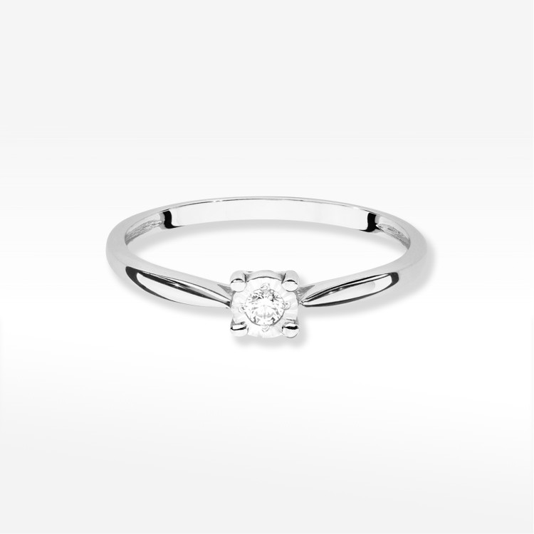 Pierścionek W0461 Diament 0,08ct białe złoto